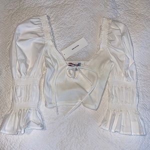 NWT White Puffy Sleeve Top from Urban Outfitters